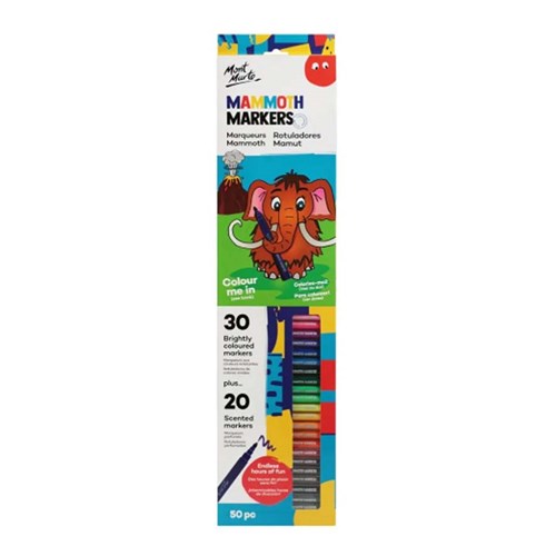 MONT-MMKC0198 - MM MAMMOTH MARKER SET Colour Markers 50Pce Mont Marte